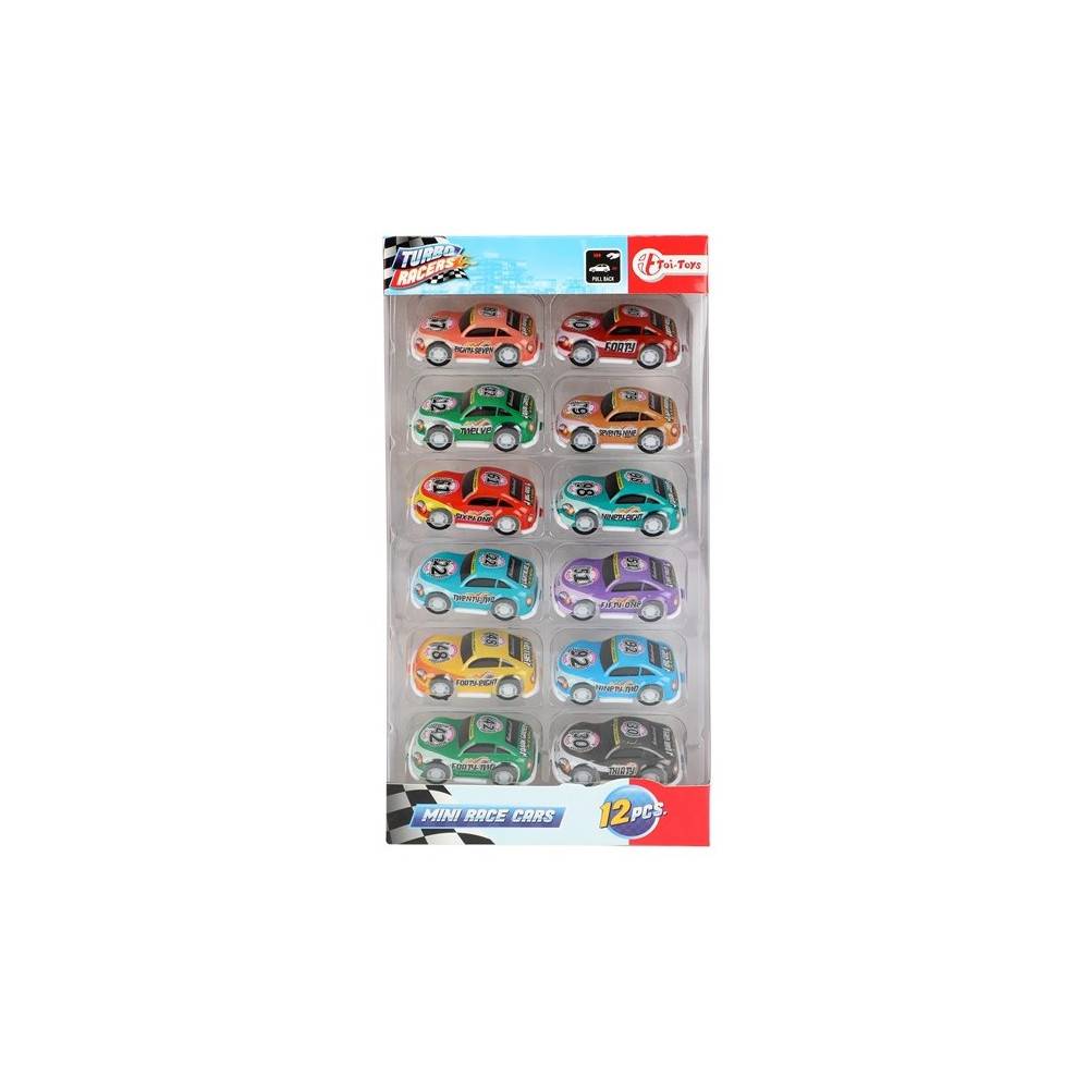 Toi-Toys - 1 pack de 12 petite voitures TURBO RACERS - Gamm vert