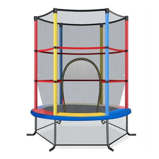 Trampoline de Jardin pour Enfants Ø165CM avec Filet de Protection Appuis de Ressorts et Structure en Acier Coloré F408R - Image 3