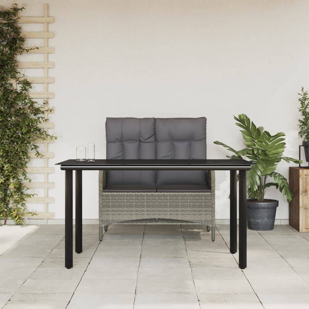 Vidaxl - Ensemble à manger jardin et coussins 2 pcs-Salons de jardin gris rotin 498668 - Image 1