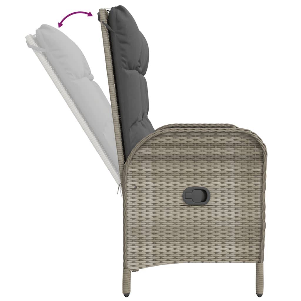 Vidaxl - Ensemble à manger jardin et coussins 2 pcs-Salons de jardin gris rotin 498668 - Image 6