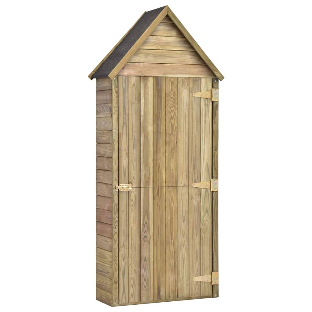 ComfortXL - Abri à outils de jardin en pin traité avec étagères et porte 70x32x178 cm – ComfortXL Outdoor Living - Image 1