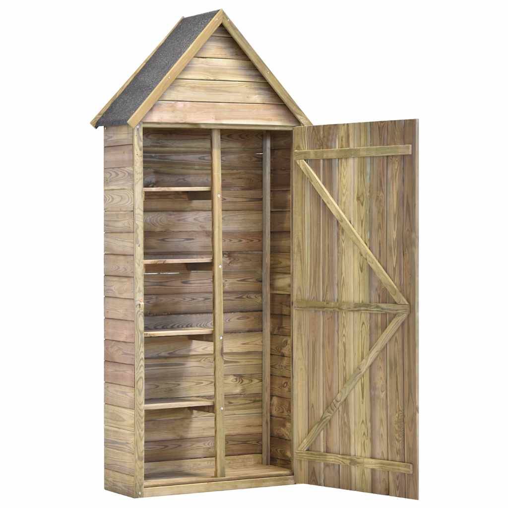 ComfortXL - Abri à outils de jardin en pin traité avec étagères et porte 70x32x178 cm – ComfortXL Outdoor Living - Image 3
