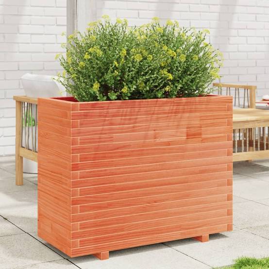 Jardinière | Pot de fleurs | Cache-pot | Bac à fleurs cire marron 90x40x72,5 cm bois de pin massif - Image 2