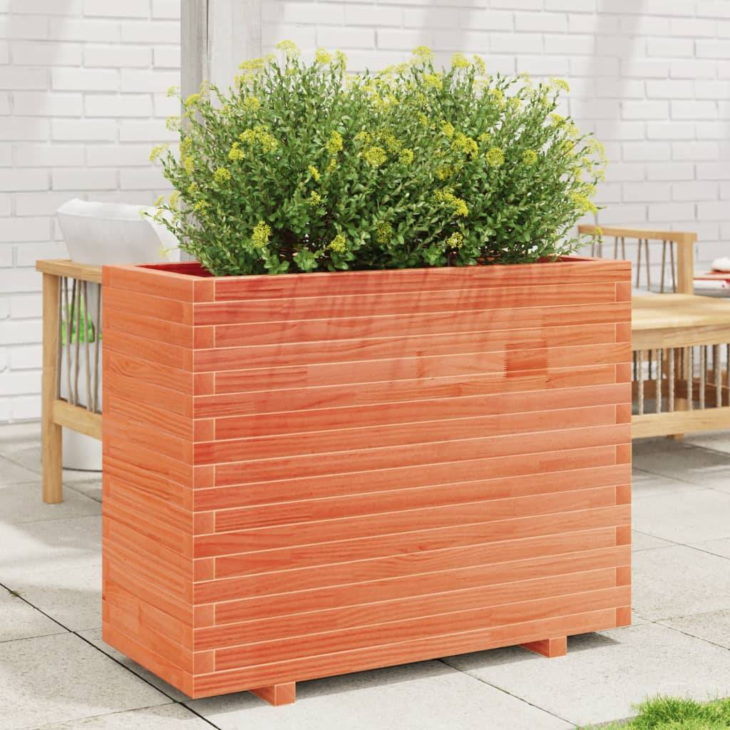 Jardinière | Pot de fleurs | Cache-pot | Bac à fleurs cire marron 90x40x72,5 cm bois de pin massif - Image 2
