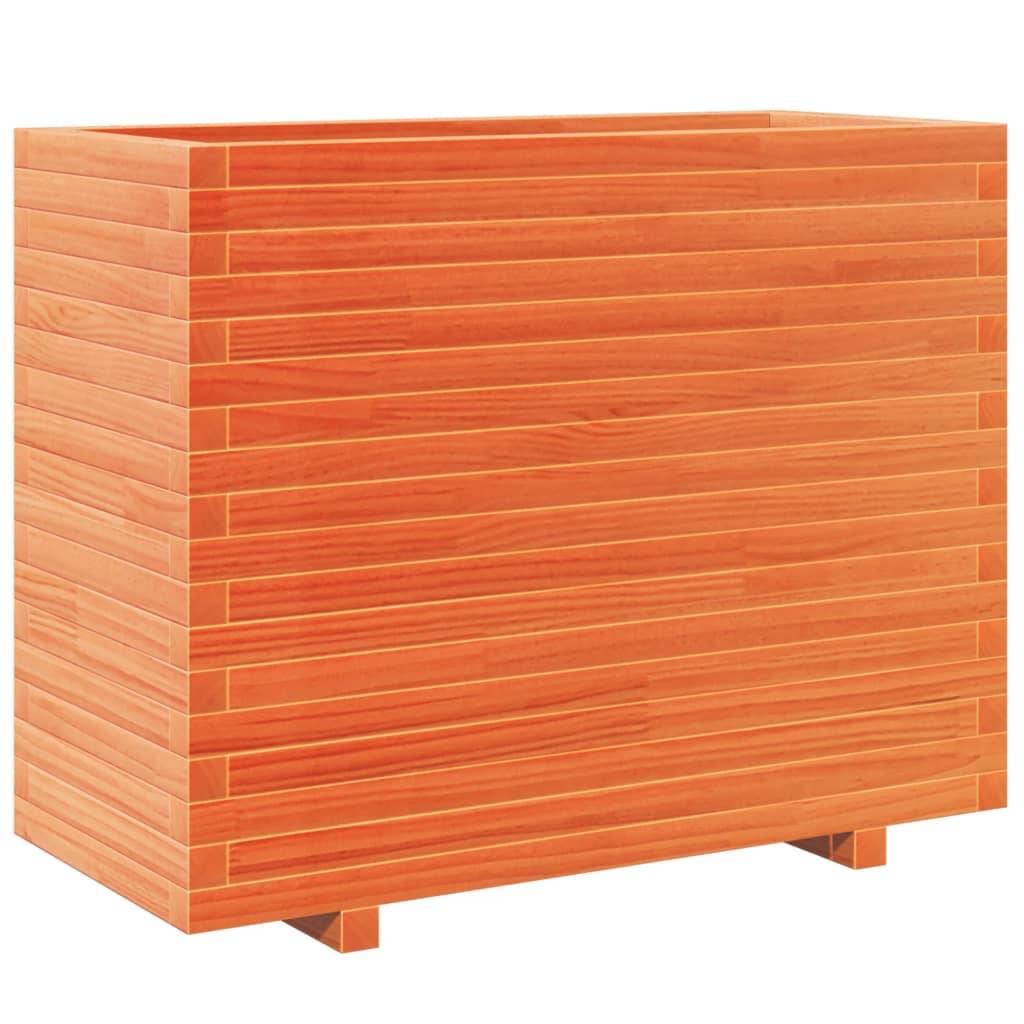 Jardinière | Pot de fleurs | Cache-pot | Bac à fleurs cire marron 90x40x72,5 cm bois de pin massif - Image 1