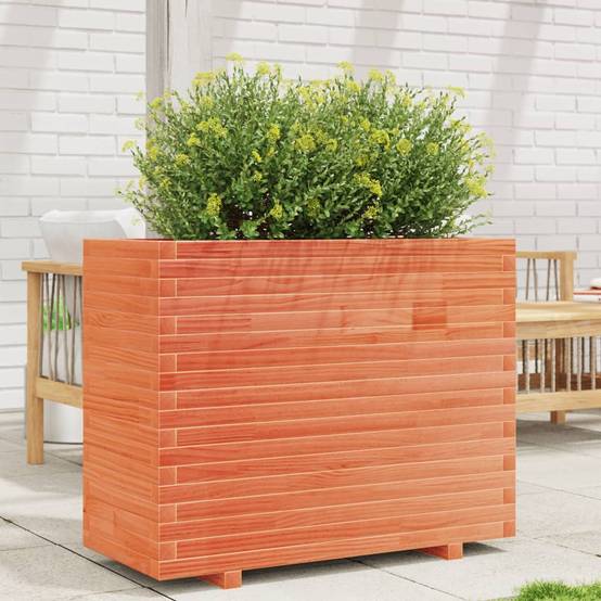 Jardinière | Pot de fleurs | Cache-pot | Bac à fleurs cire marron 90x40x72,5 cm bois de pin massif - Image 3
