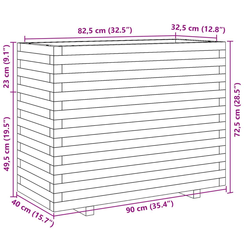 Jardinière | Pot de fleurs | Cache-pot | Bac à fleurs cire marron 90x40x72,5 cm bois de pin massif - Image 10