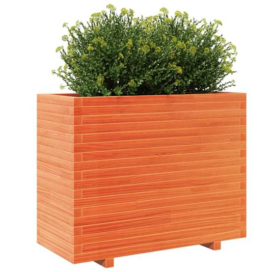 Jardinière | Pot de fleurs | Cache-pot | Bac à fleurs cire marron 90x40x72,5 cm bois de pin massif - Image 4