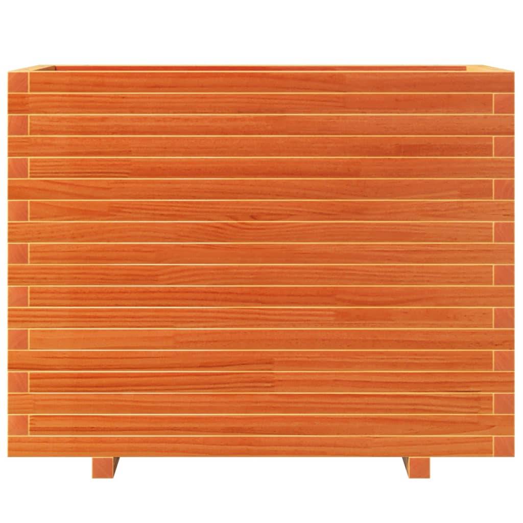Jardinière | Pot de fleurs | Cache-pot | Bac à fleurs cire marron 90x40x72,5 cm bois de pin massif - Image 5