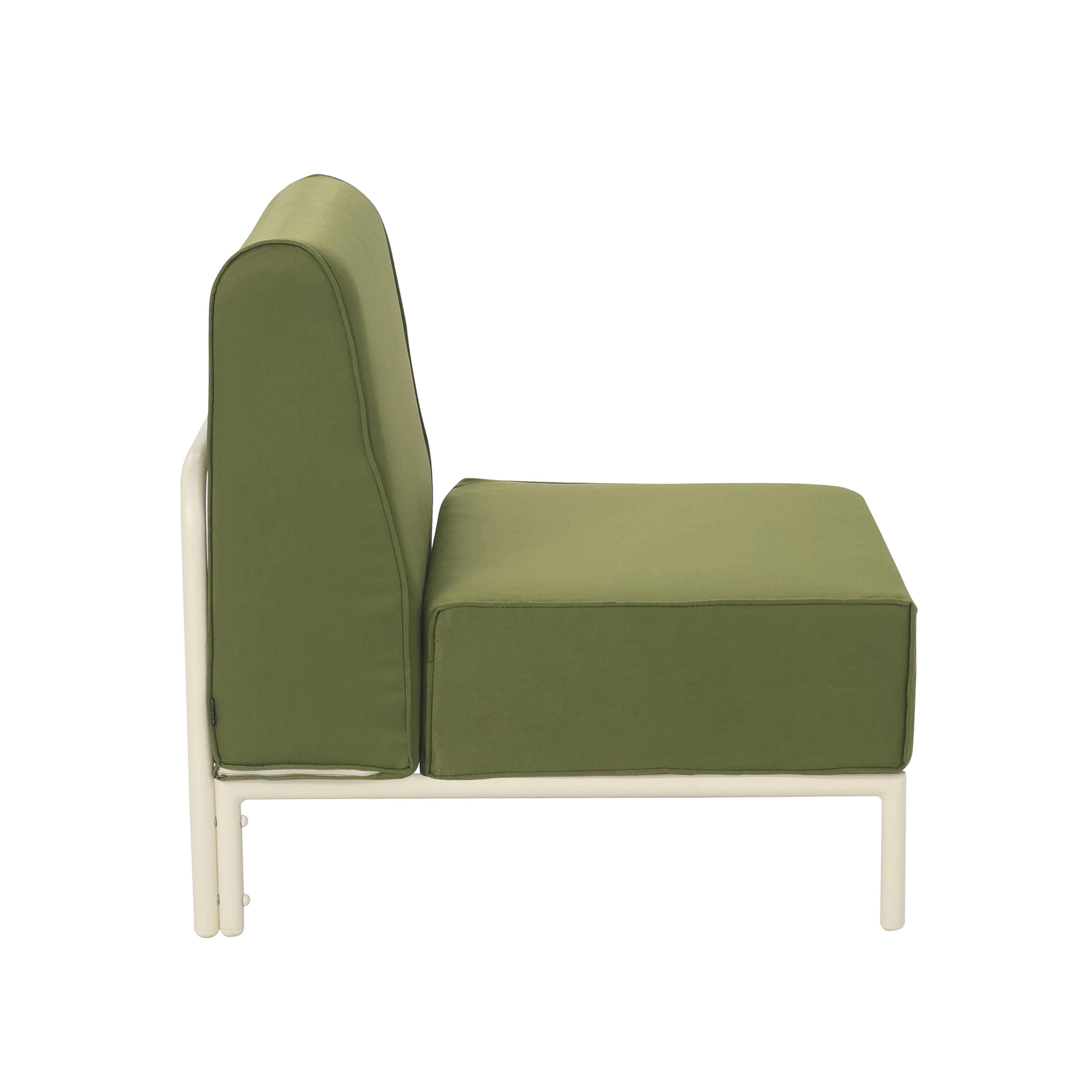 Oviala - Chauffeuse pour salon pour jardin modulable en tissu vert kaki Patio - Oviala - Image 6