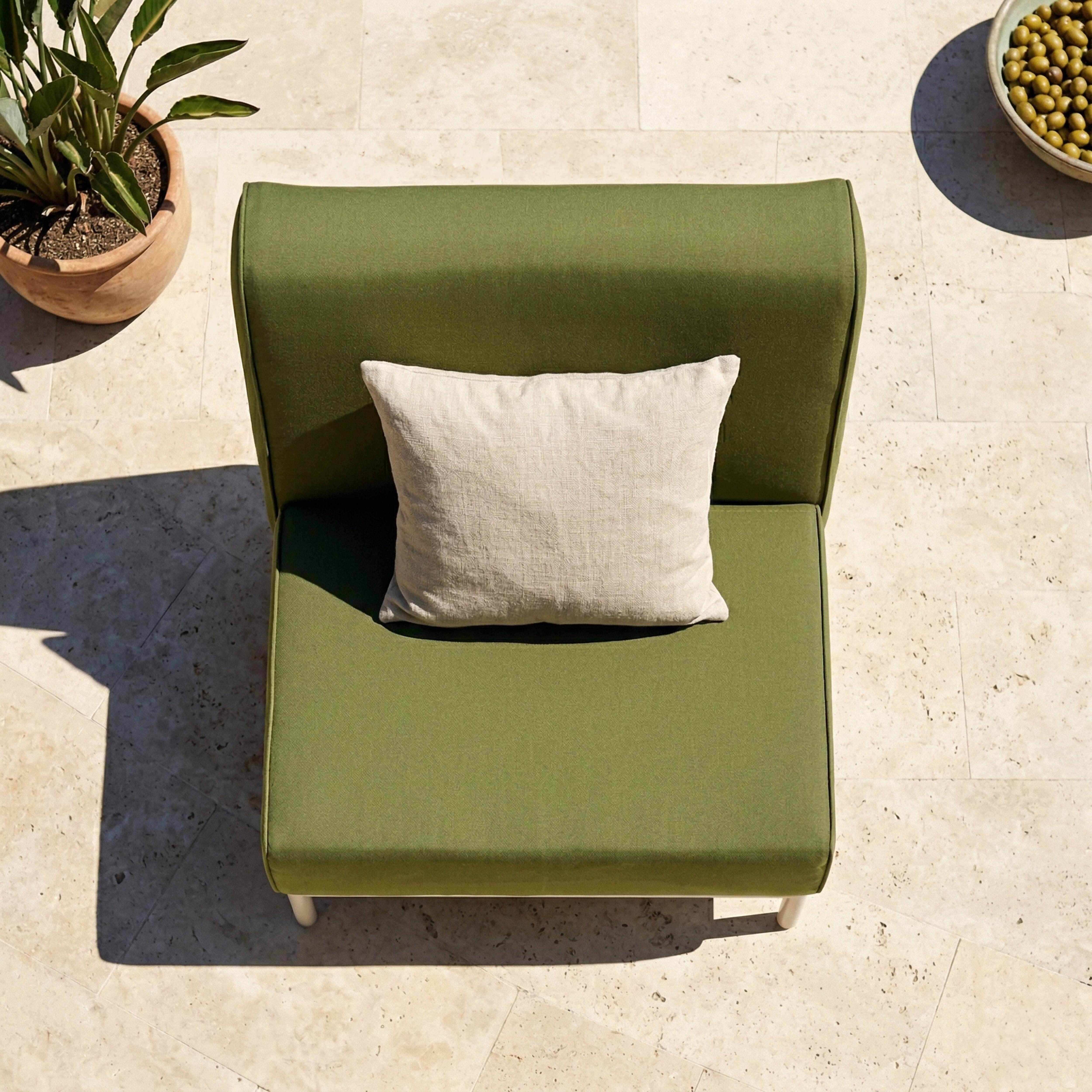 Oviala - Chauffeuse pour salon pour jardin modulable en tissu vert kaki Patio - Oviala - Image 4
