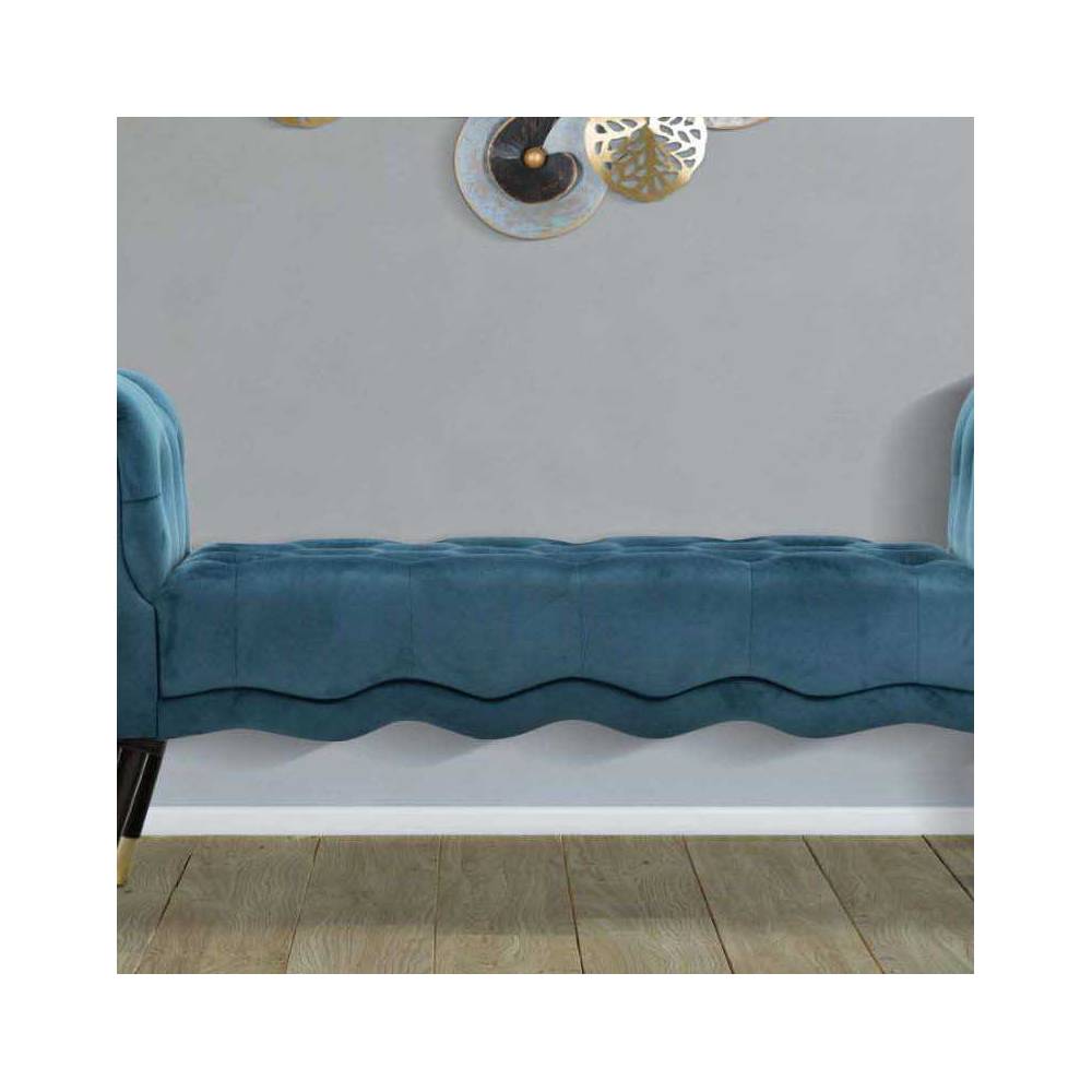 Bout de lit en tissu matelassé Paris 120 x 40 x 60 cm - Image 2