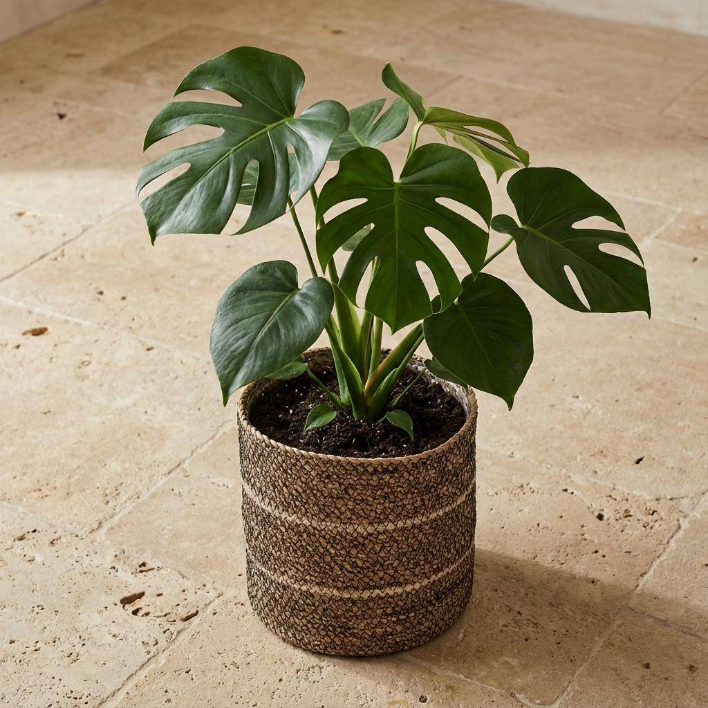 Cache-pot panier blanc - D.20cm - Image 4