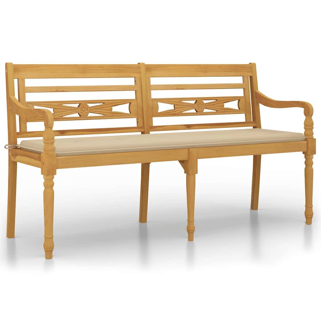 PANGIVO - Banc de jardin bois de teck beige 150 x 51.5 x 84 cm - PANGIVO - Image 2