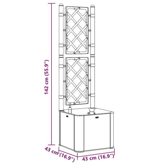 Jardinière avec treillis et arrosage auto pour plantes grimpantes Moka – ComfortXL Outdoor Living - Image 9