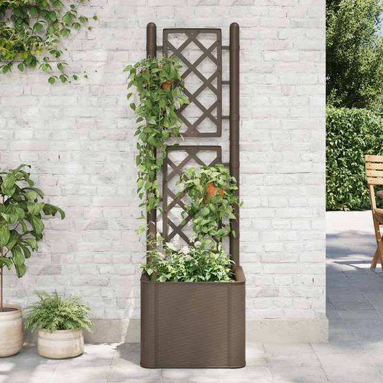 Jardinière avec treillis et arrosage auto pour plantes grimpantes Moka – ComfortXL Outdoor Living - Image 1