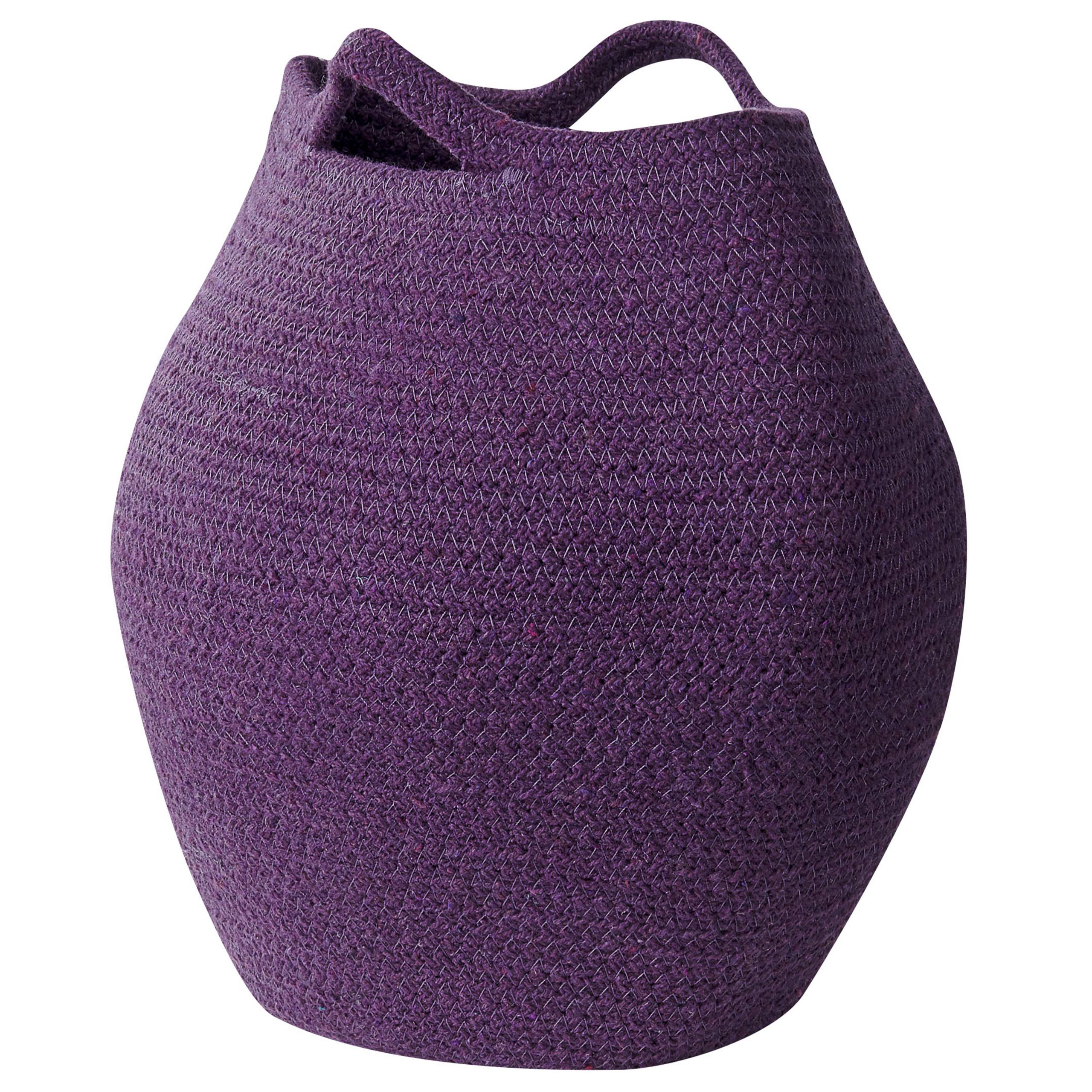 Paniers Pourpre en Coton 30 cm Ronds Faits Main Rangement Intérieur pour Linge Facile à Entretenir Corbeilles Lot de 2 - Image 4