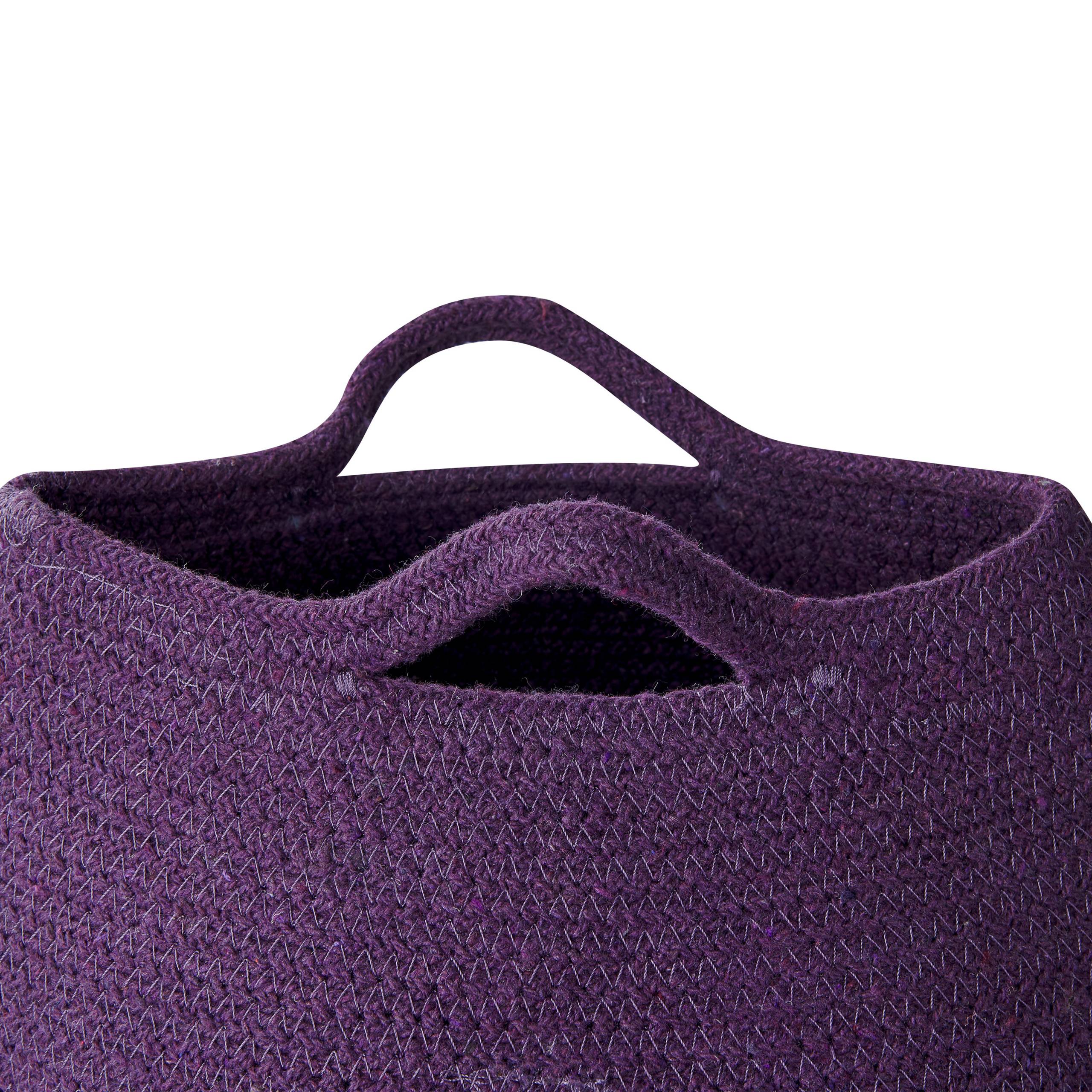 Paniers Pourpre en Coton 30 cm Ronds Faits Main Rangement Intérieur pour Linge Facile à Entretenir Corbeilles Lot de 2 - Image 5
