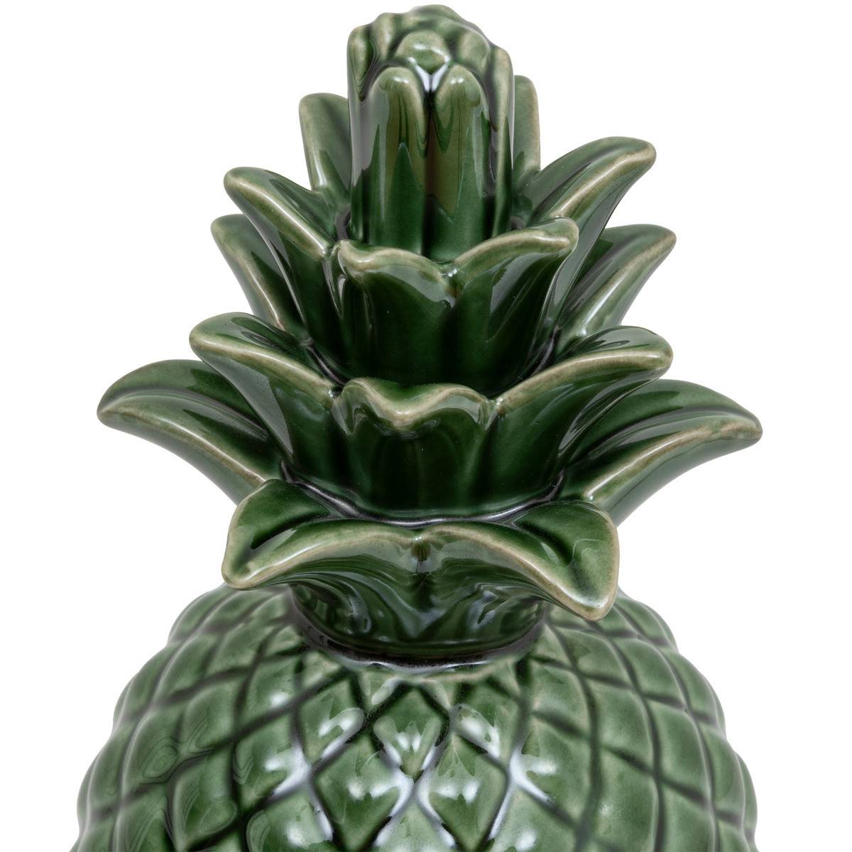 Objet décoratif Ananas en céramique Vert prairie D 10 x H 20 cm - Image 2