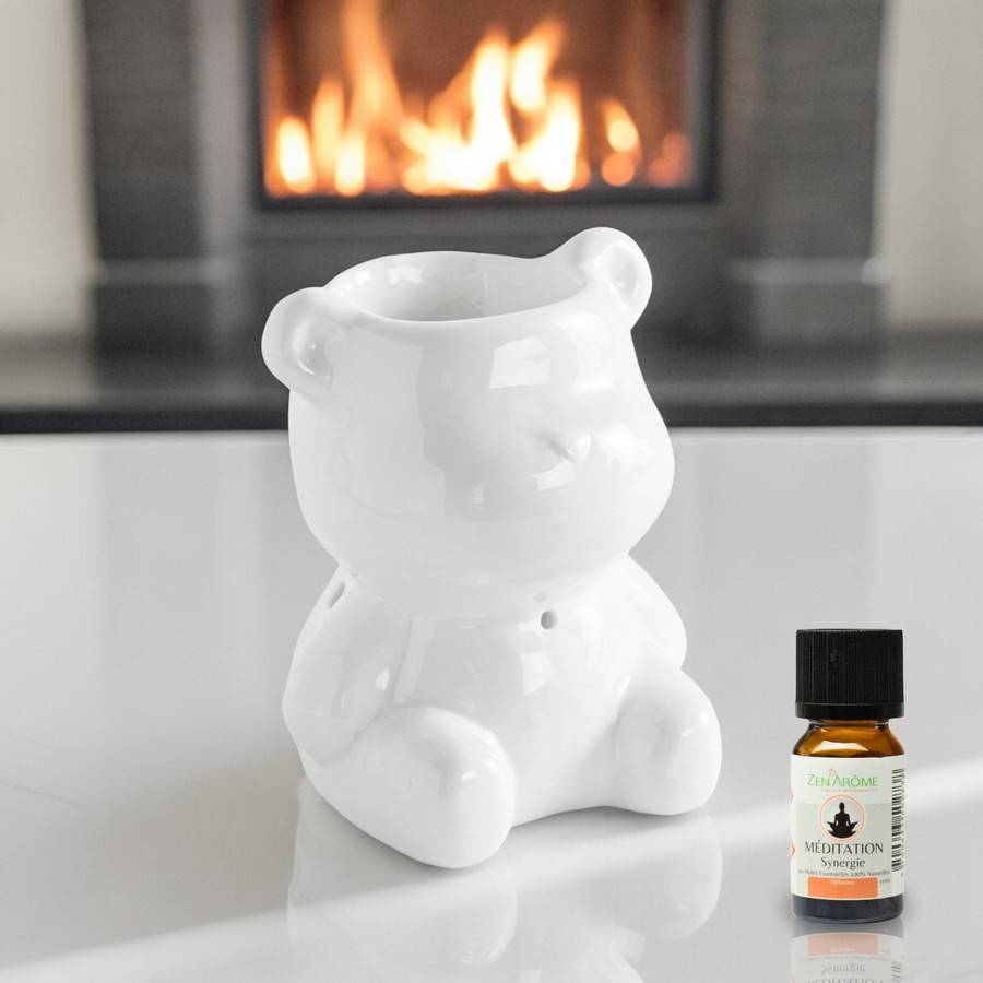 Brûle-Parfum Céramy Teddy - Objet Artisanat Amusant - Intérieur moderne parfumé - Figurine Animale - 38 ml - H 12,5cm – Zen'Arôme - Image 2