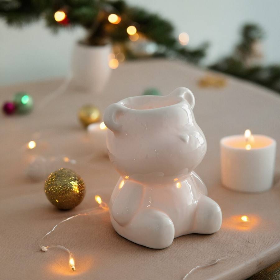 Brûle-Parfum Céramy Teddy - Objet Artisanat Amusant - Intérieur moderne parfumé - Figurine Animale - 38 ml - H 12,5cm – Zen'Arôme - Image 3