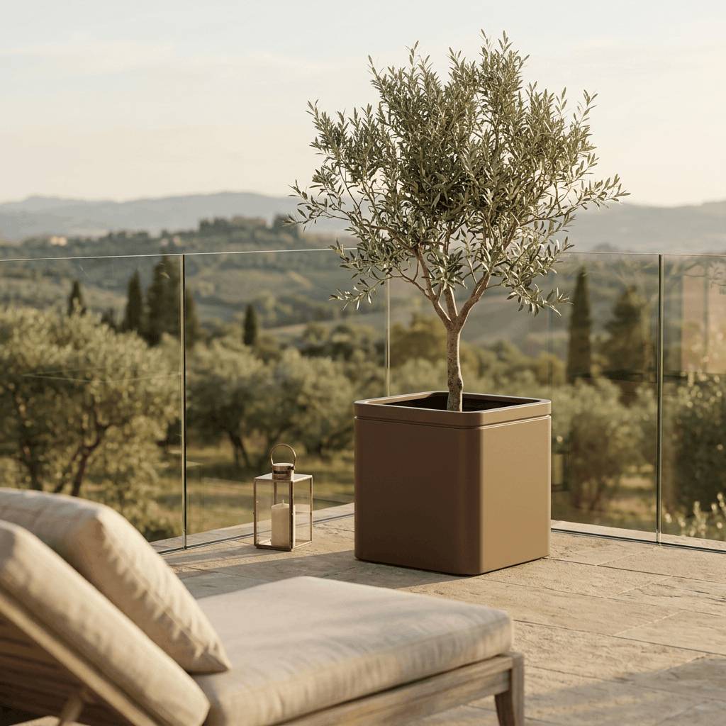 Pot INFINITY SQUARE 60x60cm taupe - Image 2