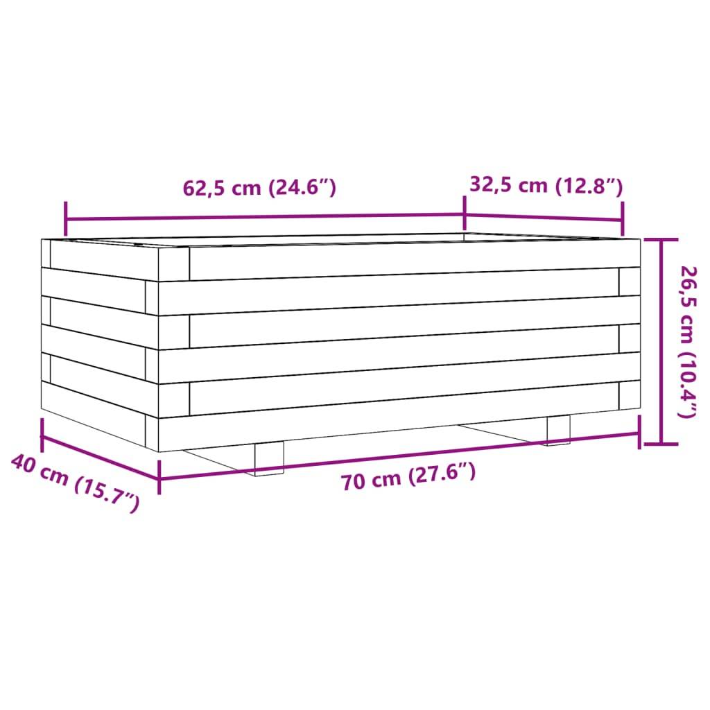 Vidaxl - Jardinière blanc 70x40x26,5 cm bois de pin massif vidaXL 847329 - Image 3