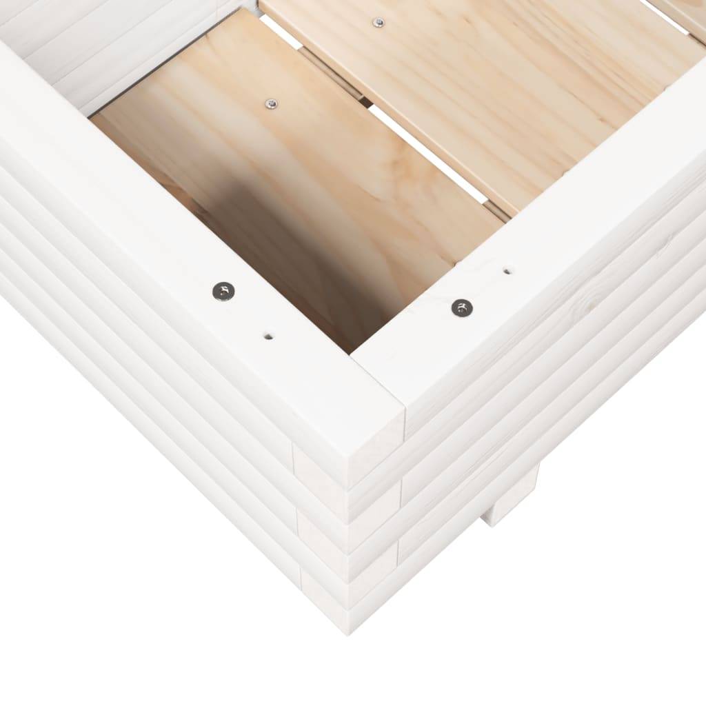 Vidaxl - Jardinière blanc 70x40x26,5 cm bois de pin massif vidaXL 847329 - Image 4