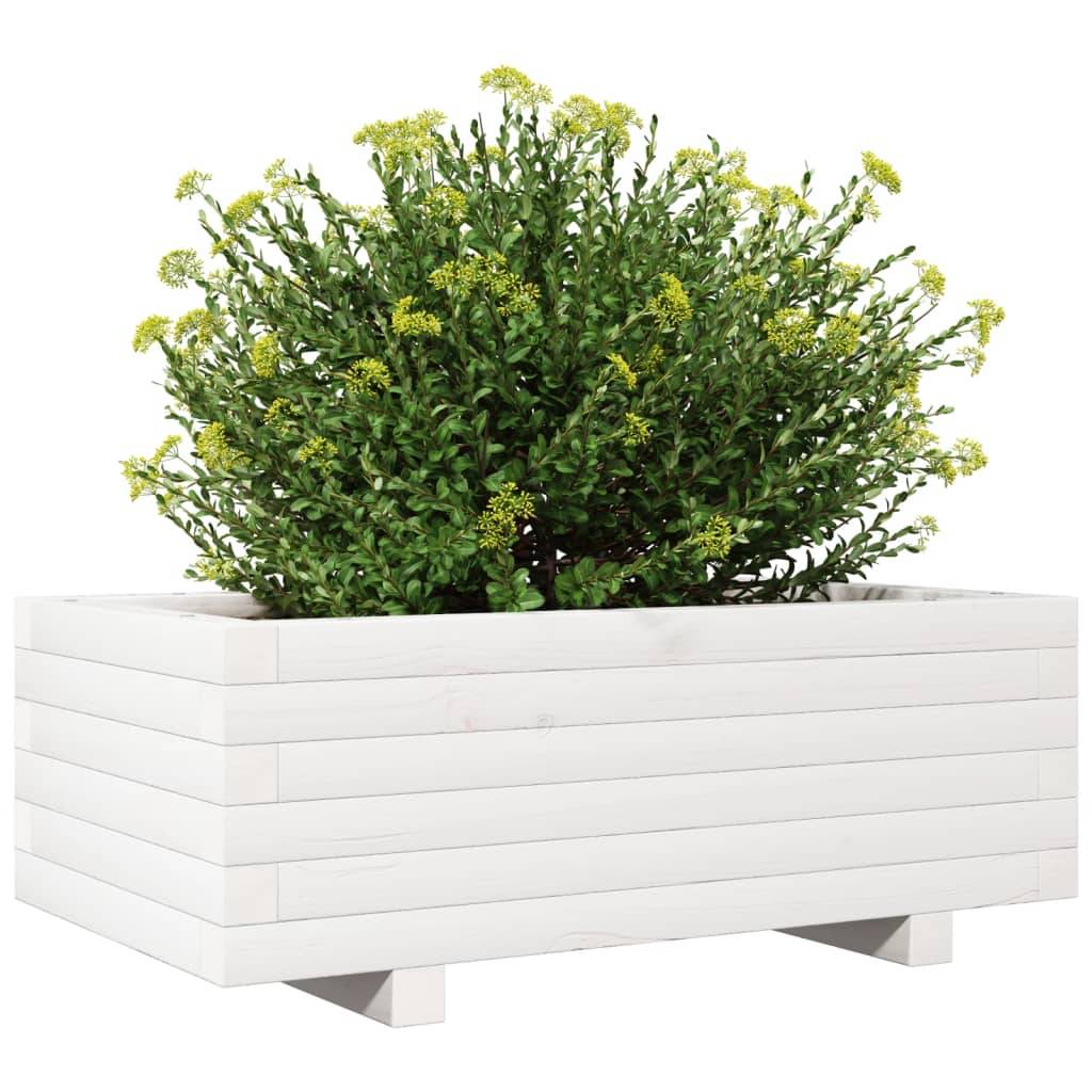 Vidaxl - Jardinière blanc 70x40x26,5 cm bois de pin massif vidaXL 847329 - Image 5