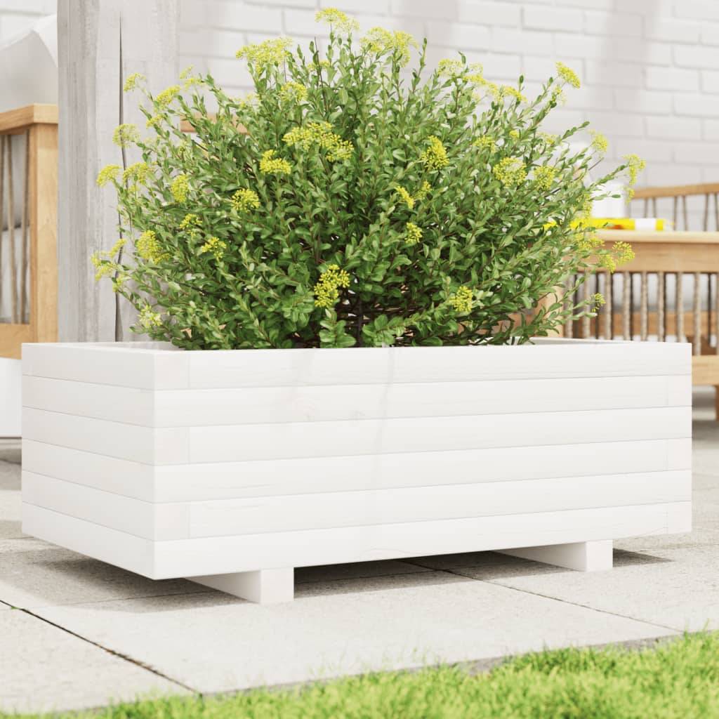 Vidaxl - Jardinière blanc 70x40x26,5 cm bois de pin massif vidaXL 847329 - Image 1