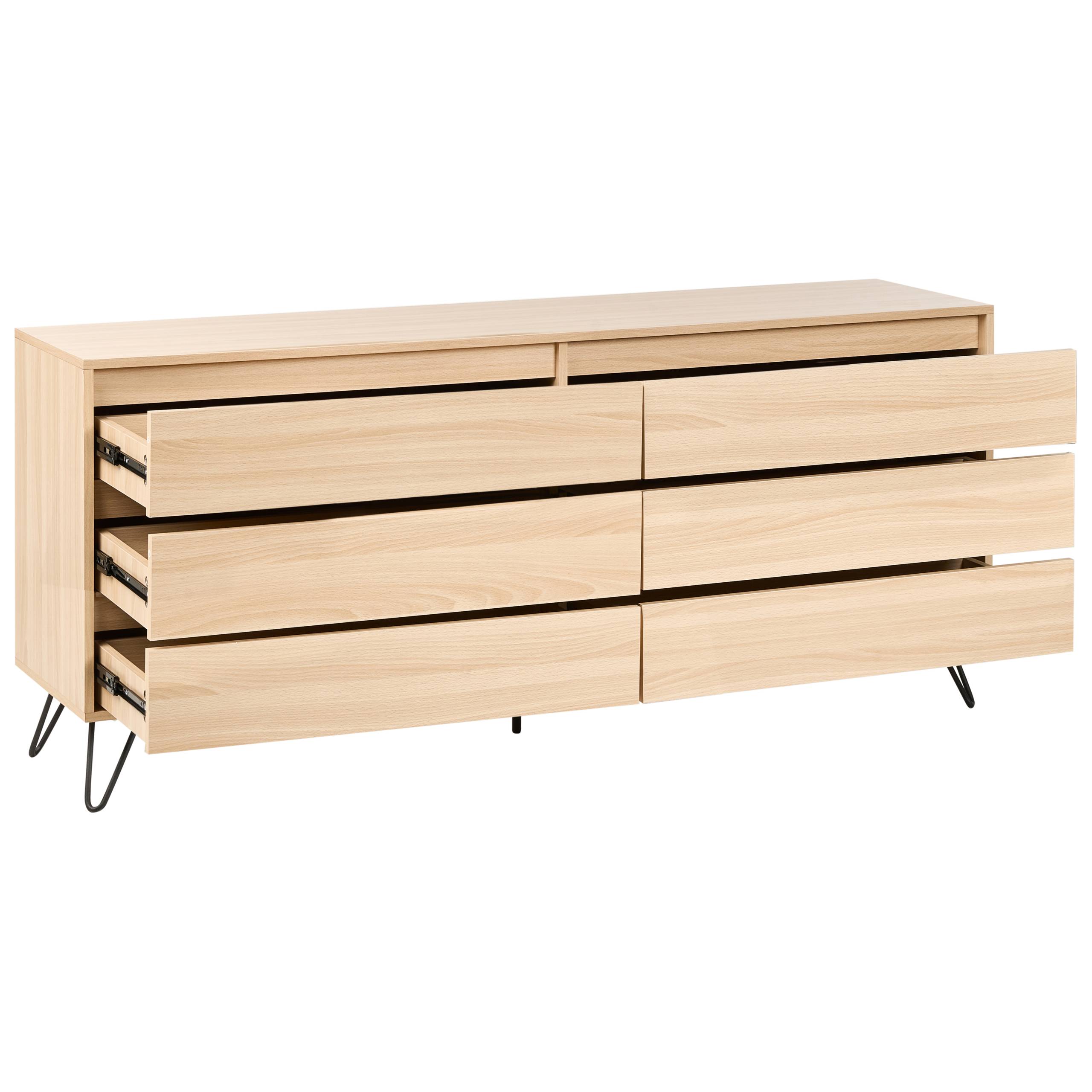 Beliani - Commode Panneau de particules de bois Marron clair CARDIGAN - 160x40x70- Beliani - Image 7