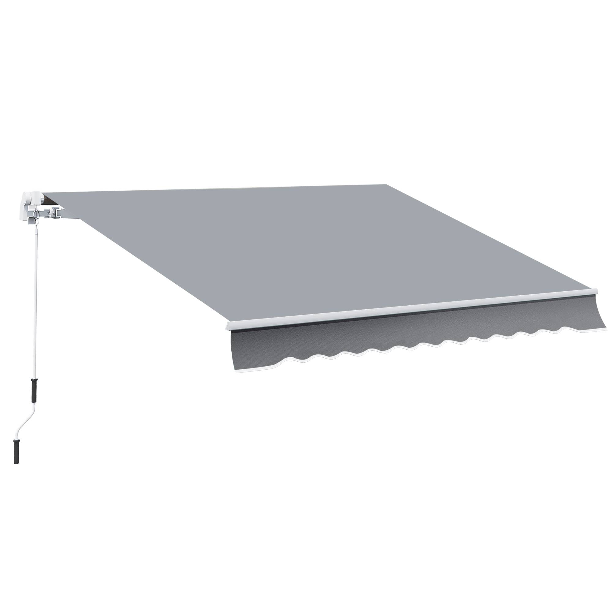 Store banne manuel rétractable 395 x 245 cm store exterieur terrasse avec manivelle, angle réglable 45°-85° - Image 1