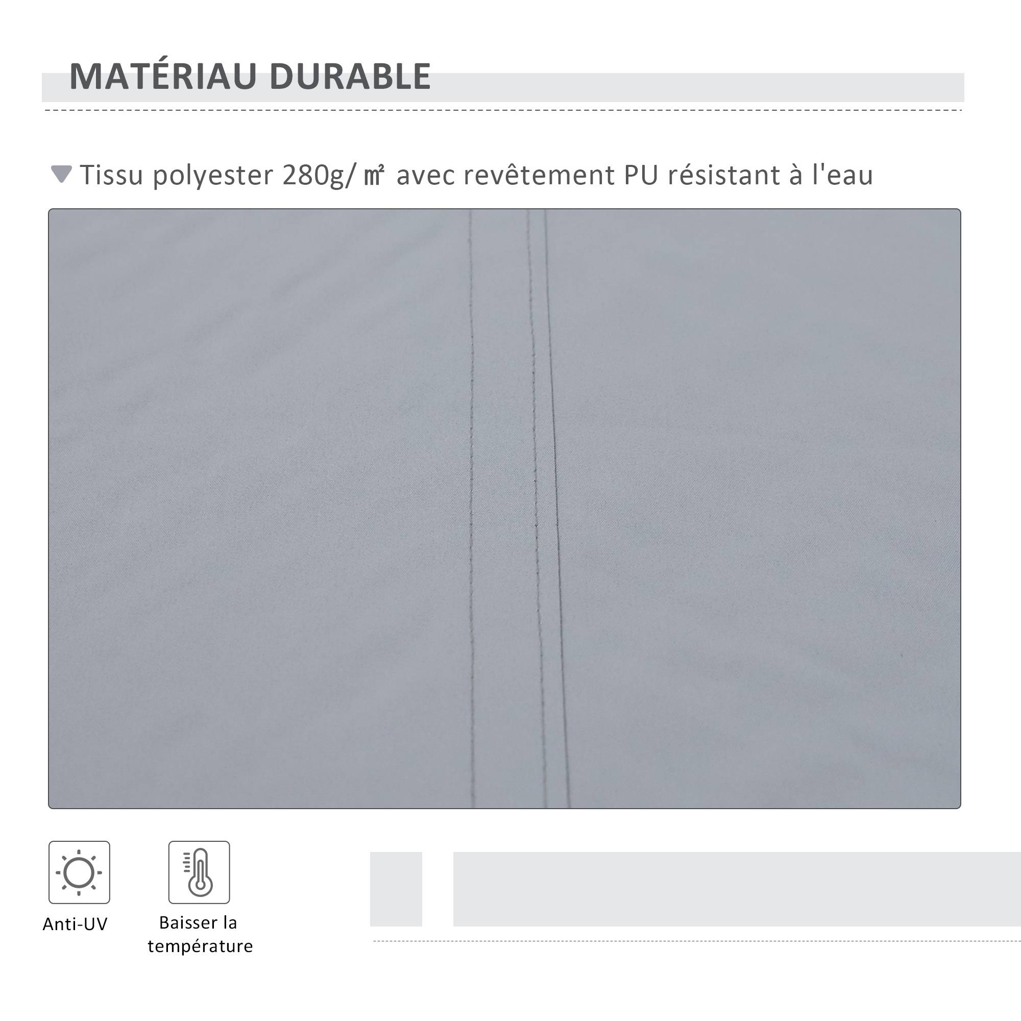 Store banne manuel rétractable 395 x 245 cm store exterieur terrasse avec manivelle, angle réglable 45°-85° - Image 9