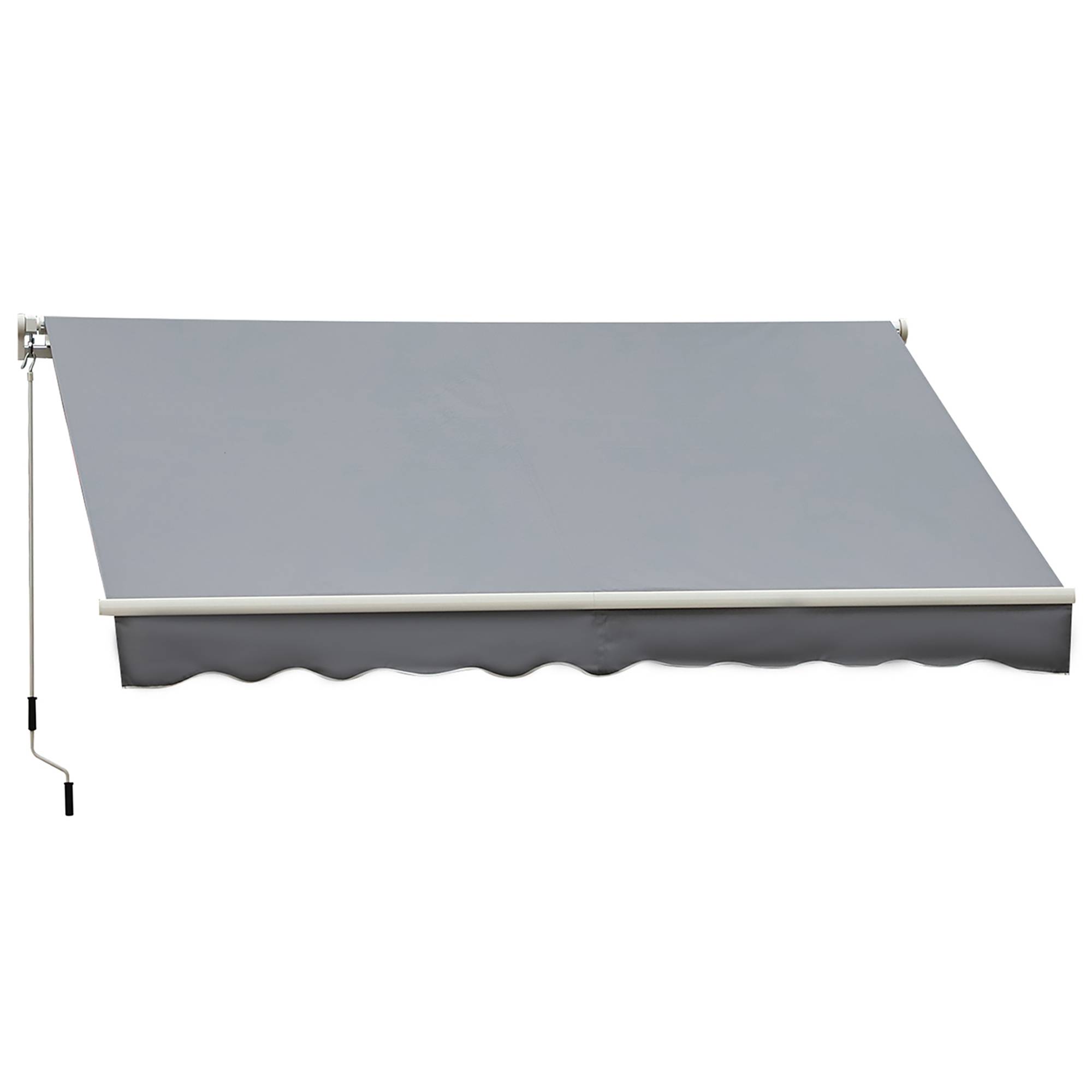 Store banne manuel rétractable 395 x 245 cm store exterieur terrasse avec manivelle, angle réglable 45°-85° - Image 2