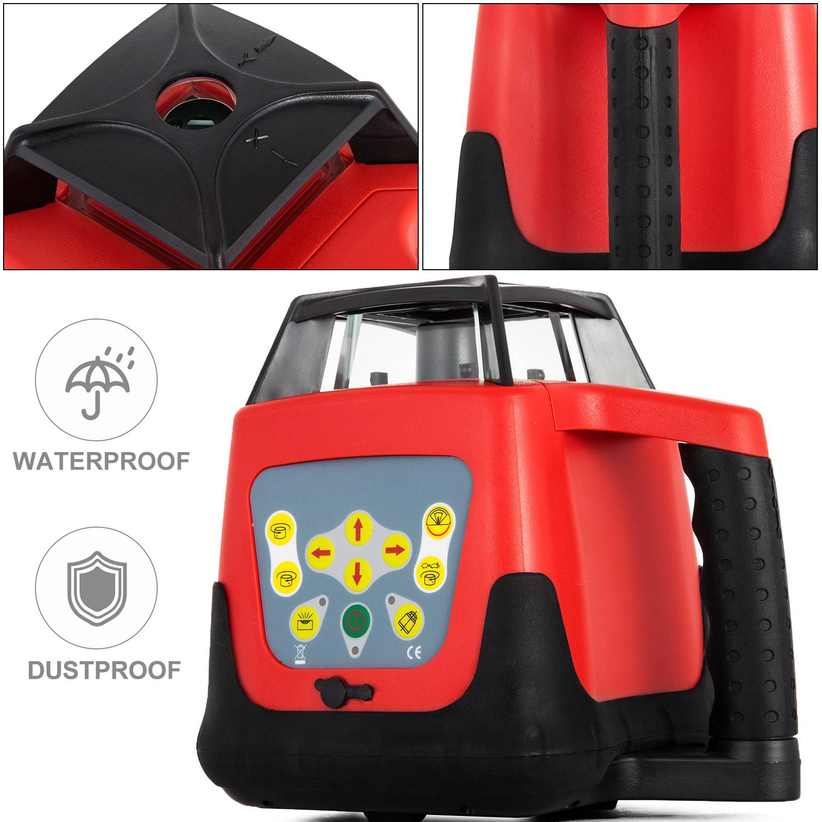 VEVOR Niveau laser rotatif 360°, autonivelant, faisceau vert, portée 500m pour travaux intérieurs et extérieurs. - Image 2