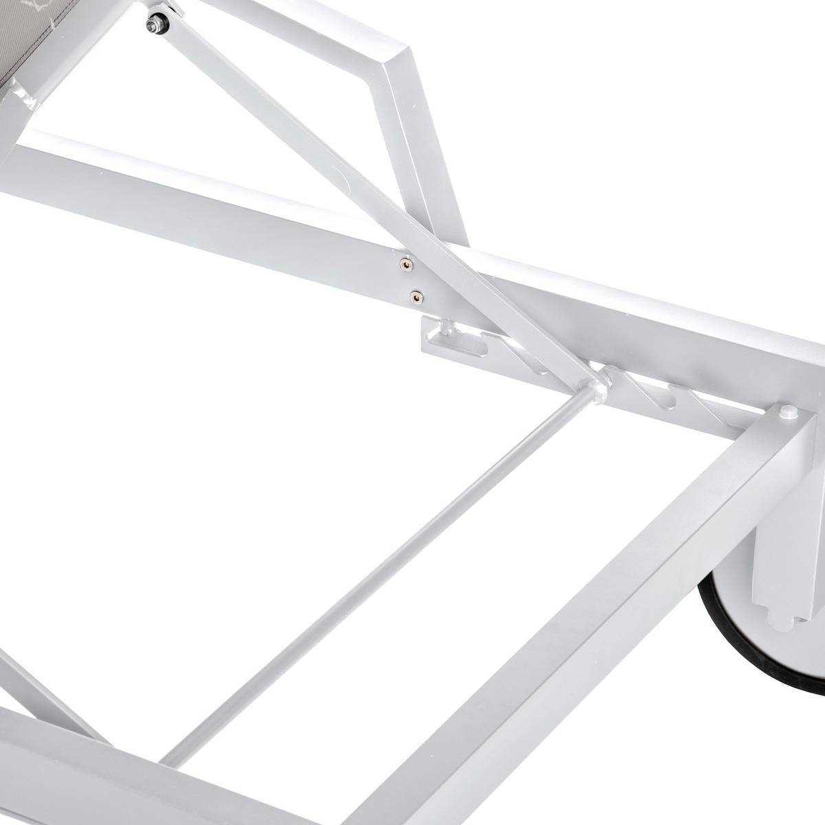 Hesperide - Transat "Ocala" noisette & blanc 2 roues en aluminium traité époxy Hespéride - Image 5