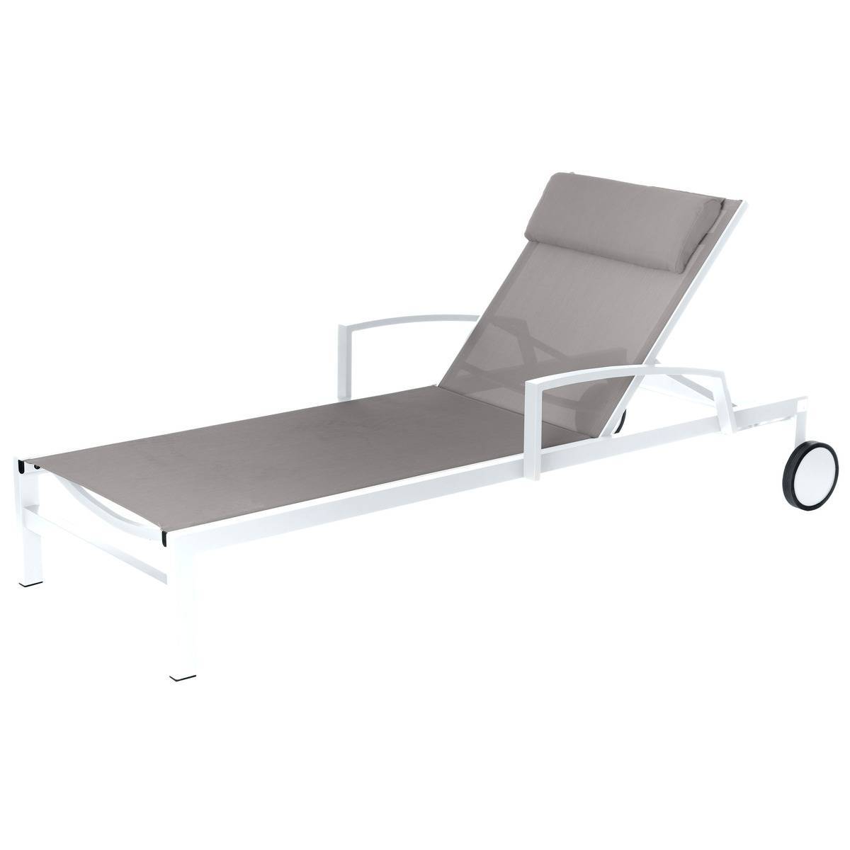 Hesperide - Transat "Ocala" noisette & blanc 2 roues en aluminium traité époxy Hespéride - Image 2