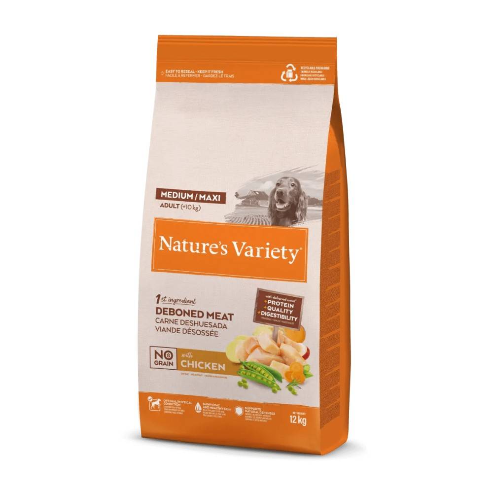CROQUETTE CHIEN - SELECTED MEDIUM MAXI POULET - NATURE'S VARIETY 10 kg - Image 1
