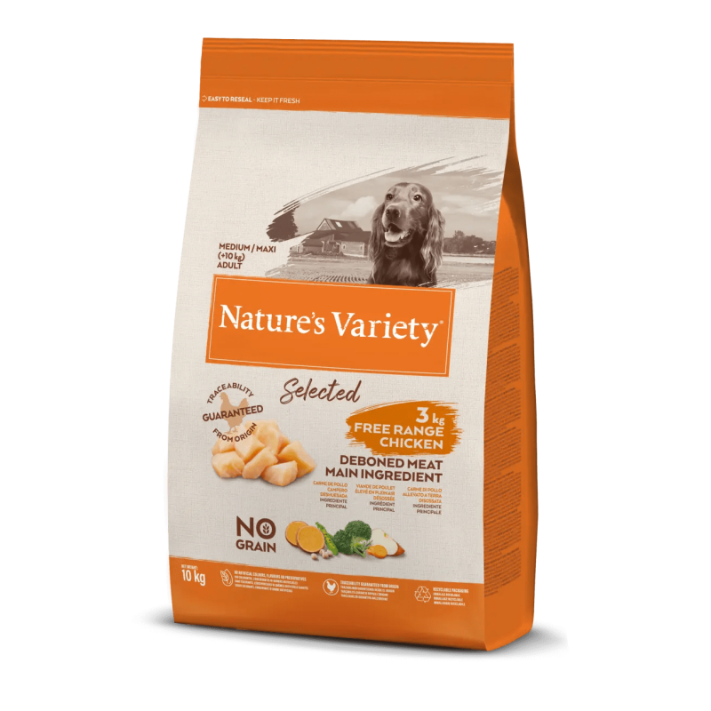 CROQUETTE CHIEN - SELECTED MEDIUM MAXI POULET - NATURE'S VARIETY 10 kg - Image 3