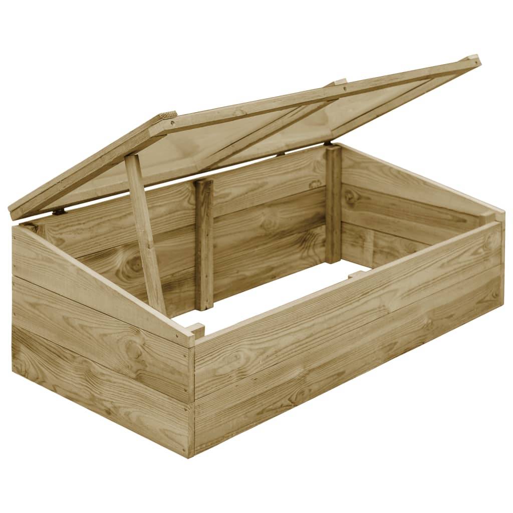 Lot 2 Serres Châssis Bois Pin Imprégné Potager Semis 100x50cm - ComfortXL Outdoor Living - Image 3