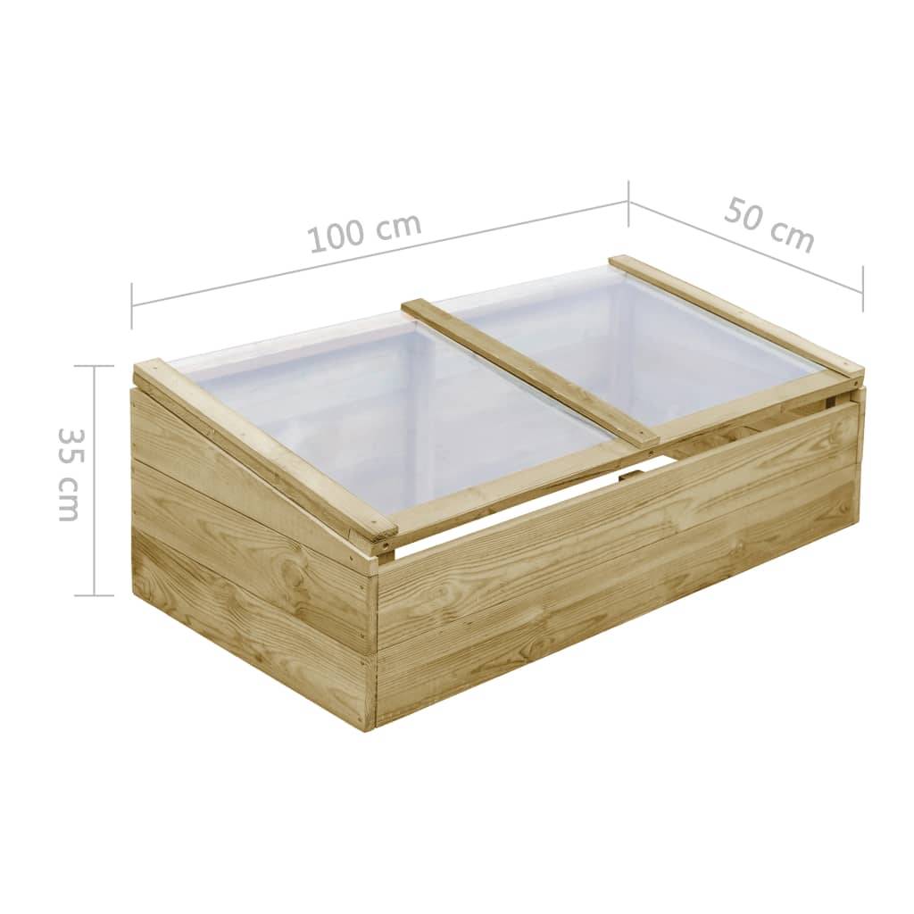 Lot 2 Serres Châssis Bois Pin Imprégné Potager Semis 100x50cm - ComfortXL Outdoor Living - Image 7