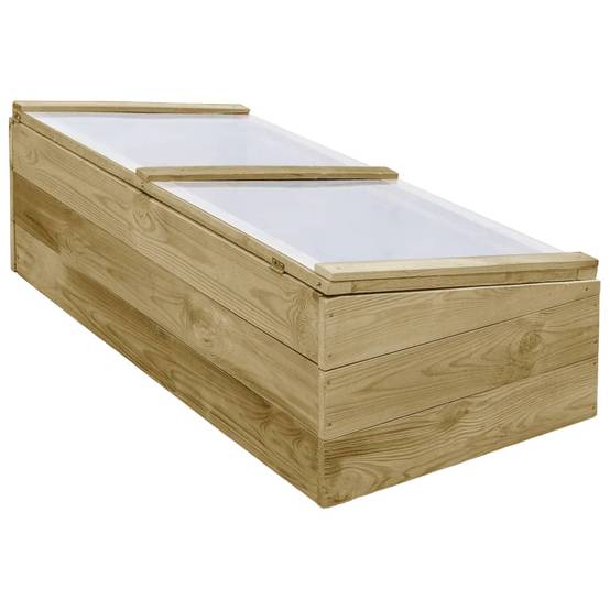 Lot 2 Serres Châssis Bois Pin Imprégné Potager Semis 100x50cm - ComfortXL Outdoor Living - Image 5