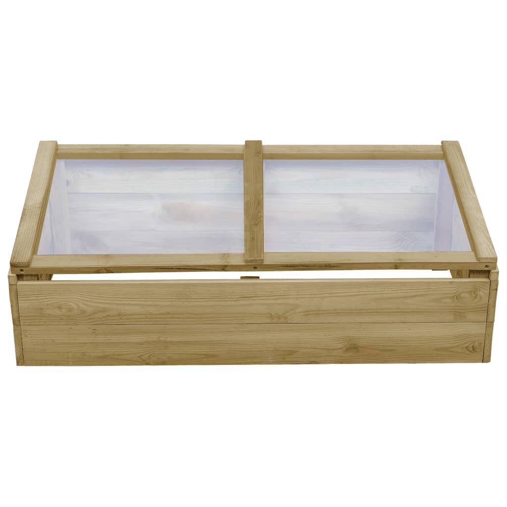 Lot 2 Serres Châssis Bois Pin Imprégné Potager Semis 100x50cm - ComfortXL Outdoor Living - Image 4