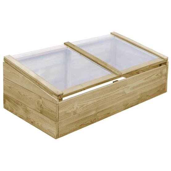 Lot 2 Serres Châssis Bois Pin Imprégné Potager Semis 100x50cm - ComfortXL Outdoor Living - Image 2