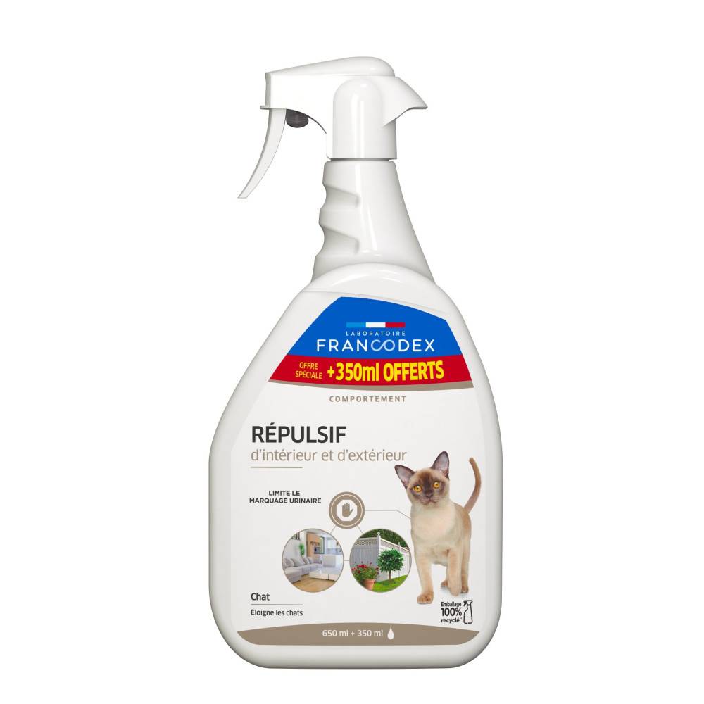 Francodex - Francodex - Répulsif d'Intérieur et d'extérieur spray de 1 litre,  Pour Chats - Image 2