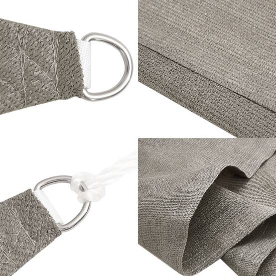 Voile d'ombrage - Voile solaire 160 g/m² triangulaire gris clair 4x4x4 m PEHD il425 - Image 6