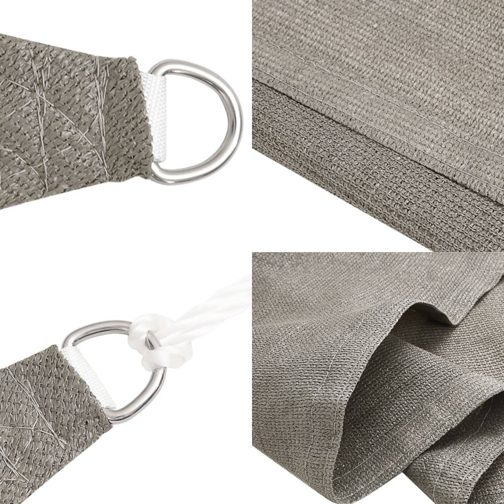 Voile d'ombrage - Voile solaire 160 g/m² triangulaire gris clair 4x4x4 m PEHD il425 - Image 6
