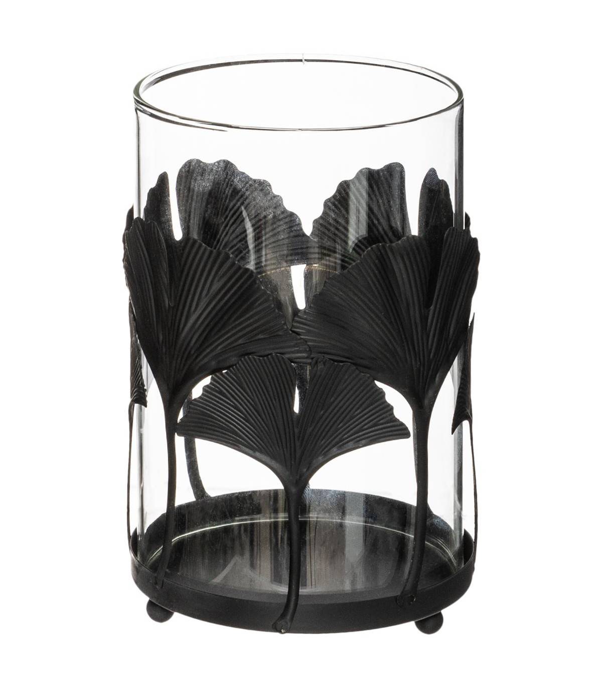 Set de 2 Bougeoirs Photophores en verre et métal décor Genko - Image 4