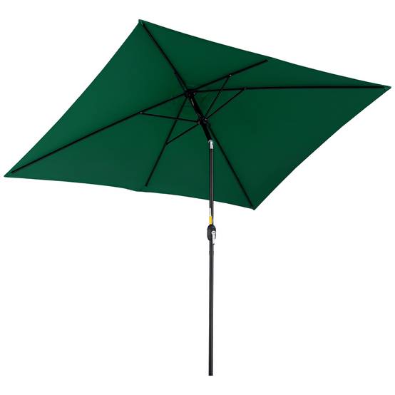 Parasol inclinable aluminium balcon terrasse protection solaire manivelle 294x198cm vert - ComfortXL Outdoor Living - Image 1