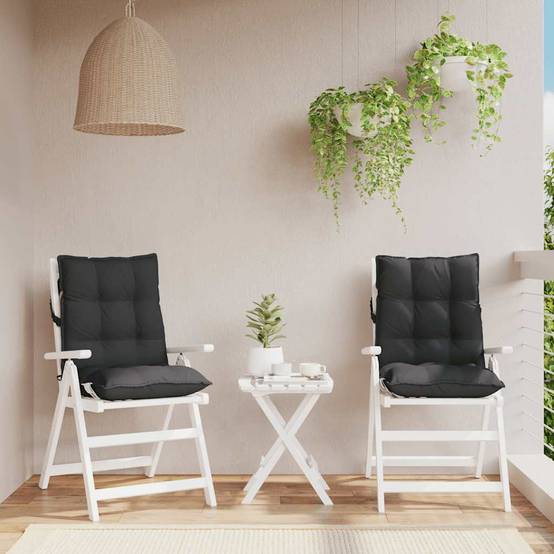 PANGIVO - Coussins de chaise à dossier bas tissu oxford noir 100 x 50 x 7 cm, poids:3.2kg - PANGIVO - Image 1